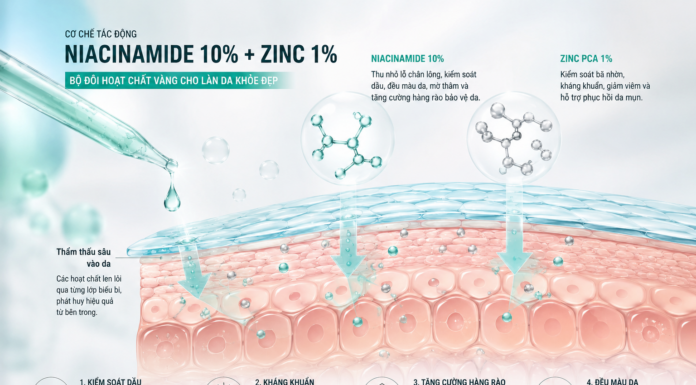 Niacinamide 10% + Zinc: Tác Dụng Thật Sự Và Cách Dùng Cho Da Dầu Mụn
